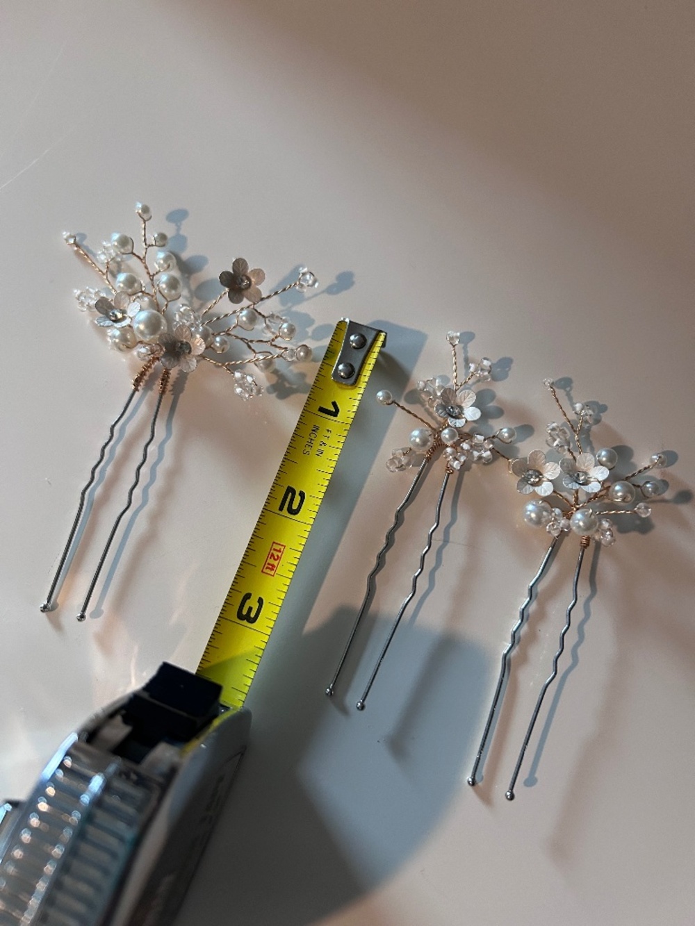 Bridal Hair Pins Set of 3 – Pearl & Crystal Floral Spray – Hair Accessories